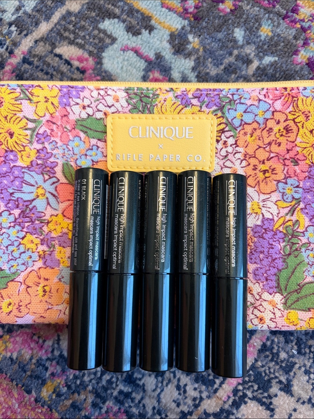 Clinique High Impact Mascara Set in Black with Floral Pouch